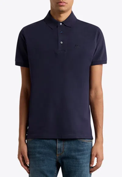 ETRO PEGASO EMBROIDERED POLO T-SHIRT