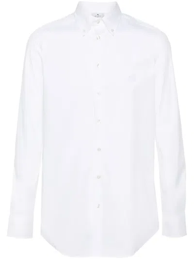 ETRO PEGASO-EMBROIDERED POPLIN SHIRT