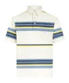Etro Pegaso-embroidered Striped Polo Shirt In White
