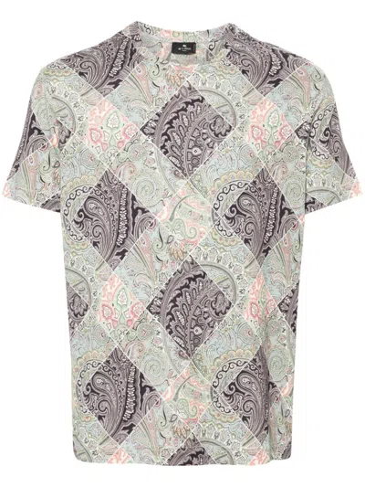 Etro Pegaso-embroidered T-shirt In Multicolor