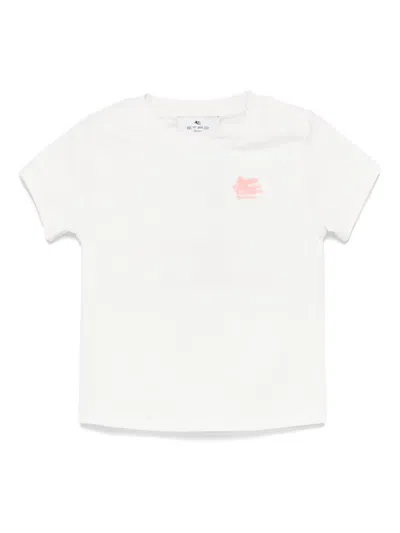 Etro Babies' Pegaso-embroidered T-shirt In White