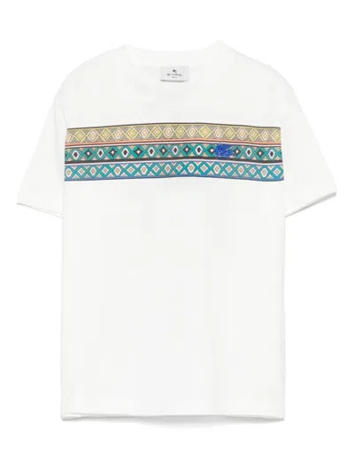 Etro Kids' Pegaso-embroidered T-shirt In White
