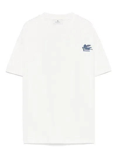 Etro Kids' Pegaso-embroidered T-shirt In Cream