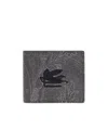 Etro Pegaso Embroidered Wallet In Gray