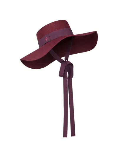 Etro Pegaso-embroidered Wide-brim Sun Hat In Red