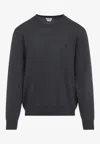Etro Pegaso-embroidered Wool Sweater In Gray