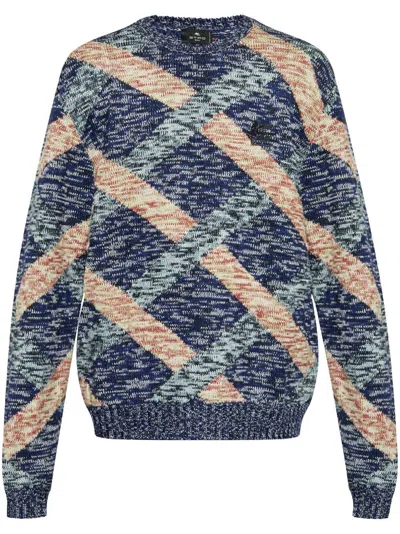 ETRO PEGASO-EMBROIDERED WOOL SWEATER