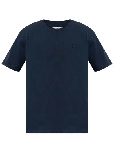 Etro Peserico Elastic Waisted Pinstriped Lurex Flanell Trousers In Blue