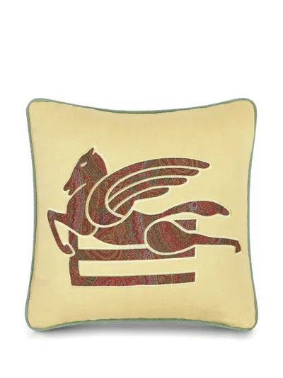 Etro Pegaso-embroidery Cushion (45cm X 45cm) In Neutrals