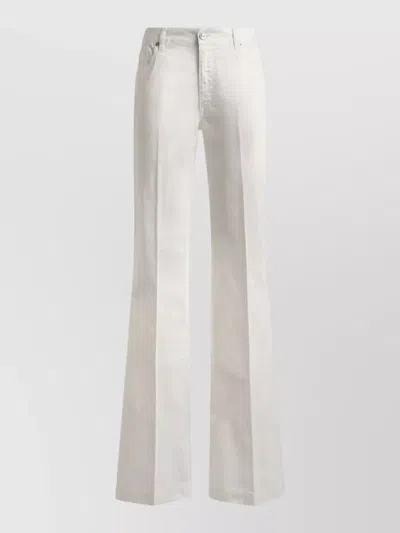 Etro Pegaso Embroidery Flared Denim Trousers In White