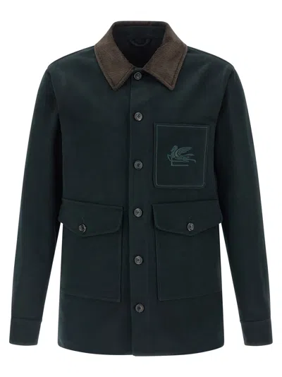 Etro Pegaso Embroidery Jacket In Green