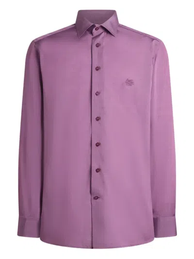 Etro Pegaso-embroidery Shirt In Purple