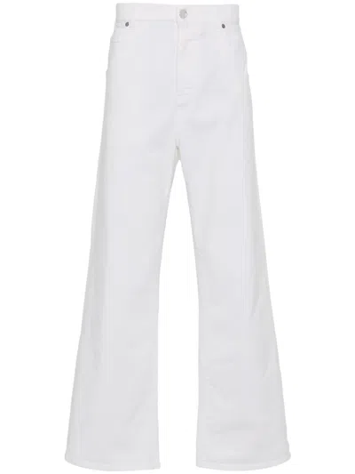 Etro Logo-patch Straight-leg Jeans In White