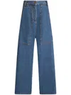 Etro High-rise Wide-leg Cargo Jeans In Blue