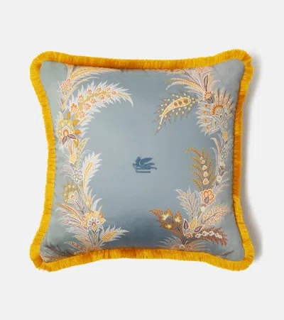 Etro Pegaso Floral Cotton Cushion In Multi