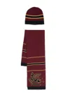Etro Pegaso-intarsia Wool-cashmere Hat Set In Red