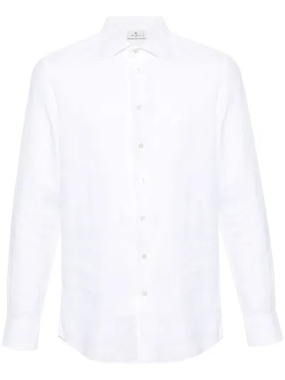 Etro Straight Shirt Long Sleeves Button Down Collar In White