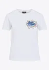 Etro T-shirt Mit Aufgesticktem Pegaso Und Monogramm In White