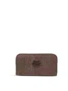 Etro Arnica And Leather Wallet In Brown