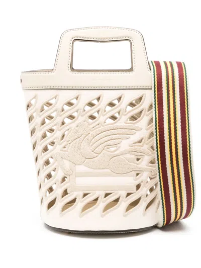 Etro Pegaso-motif Bucket Bag In Neutrals