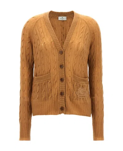 ETRO ETRO CABLE-KNITTED BUTTON-UP CARDIGAN