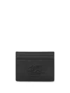 Etro Pegaso-motif Leather Cardholder In Black