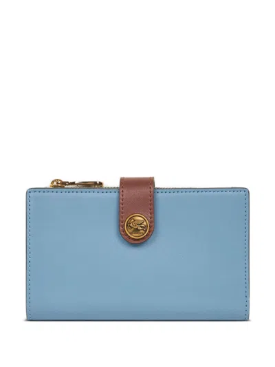 Etro Pegaso-motif Leather Wallet In Blue