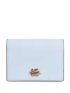Etro Pegaso Plaque Bi-fold Wallet In Blue