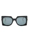 Etro Pegaso-motif Oversize-frame Sunglasses In Black