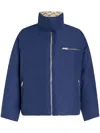 Etro Quilted Jacket With High Collar In Blue