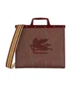 Etro Love Trotter Tote Bag Red In Brown