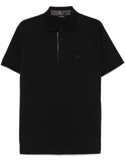 Etro Pegaso Motif Short Sleeve Polo