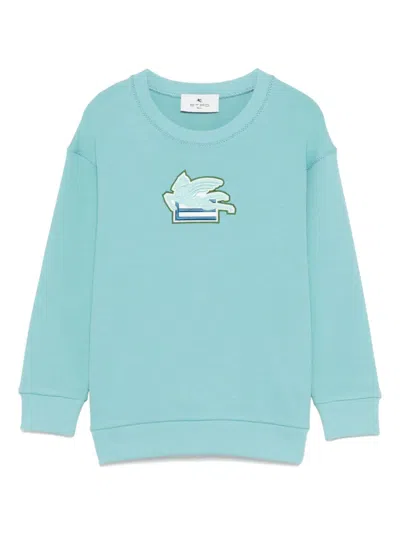 Etro Kids' Pegaso-motif Sweatshirt In Blue