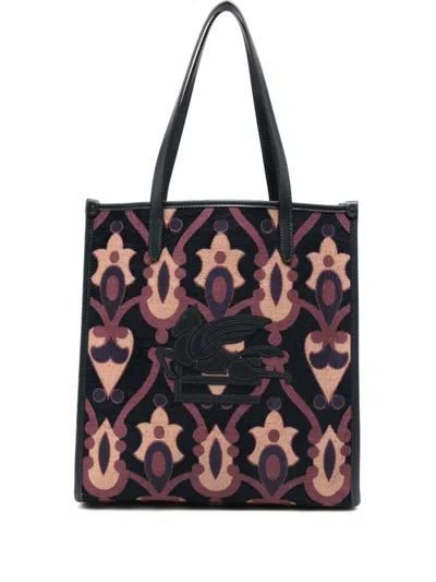 Etro Pegaso-motif Tote Bag In Blue