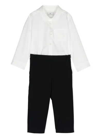 Etro Babies' Pegaso-motif Trousers Set In White