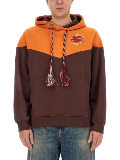 Etro Pegaso-embroidered Cotton Hoodie In Multi