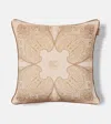 Etro Pegaso Paisley Cotton Velvet Cushion In Sand