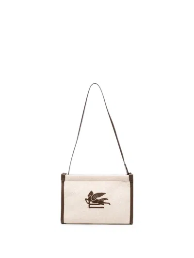 Etro Kids' Pegaso Paisley-jacquard Shoulder Bag In White