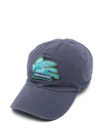 Etro Kids' Pegaso-patch Cap In Blue