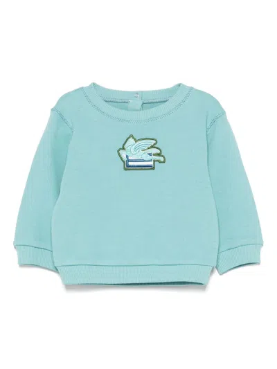 Etro Babies' Pegaso-patch Sweatshirt In Blue