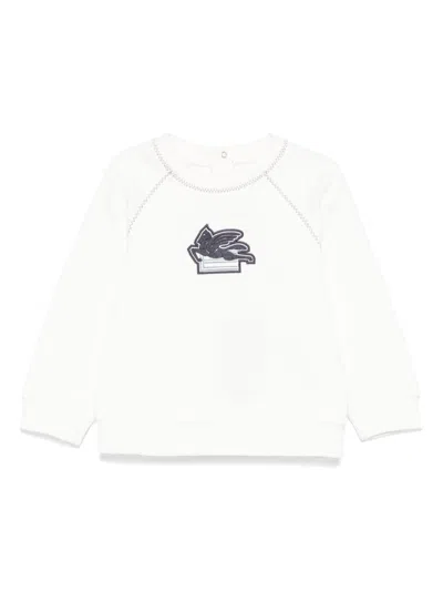 Etro Babies' Sweatshirt Mit Pegaso-patch In Weiss