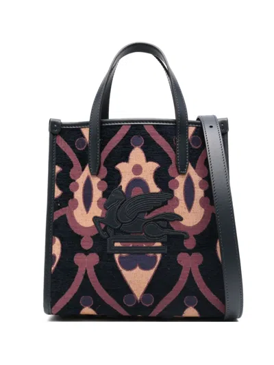 Etro Pegaso-patch Tote Bag In Blue