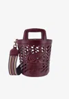 Etro Perforated Leather Bucket Bag With Shoulder Strap