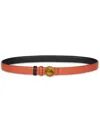 Etro Pegaso-plaque Reversible Belt In Orange