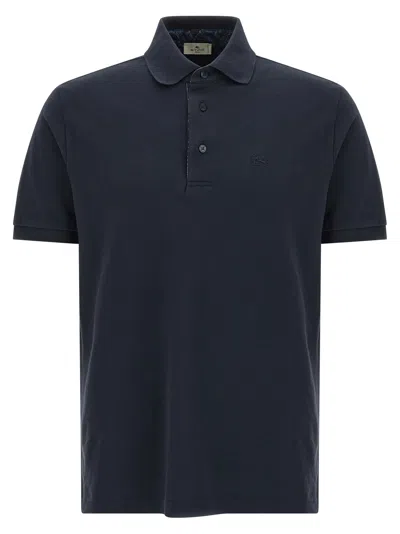 Etro 'pegaso' Polo Shirt In Blue