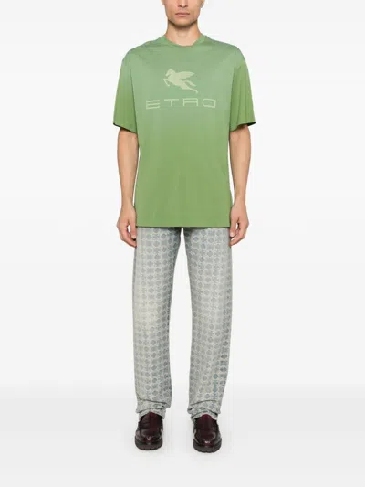 Etro Pegaso-print T-shirt In Green