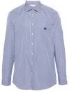 Etro Striped Shirt Button-down Collar In Blue