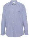 Etro Striped Shirt Button-down Collar In Blue