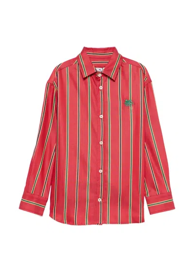 Etro Kids' Pegaso Striped Shirt In Red