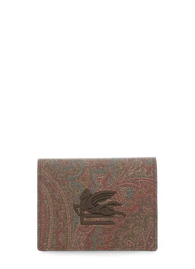 Etro Pegaso Wallet In Brown